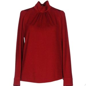 Golden Goose Turtleneck Blouse Size S Small Wine Red
